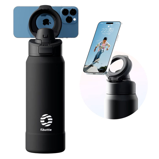 New 24oz Magnetic Phone Holder Water Bottle